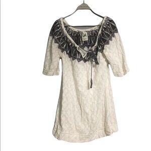 Anthropologie Mermaid Embroidered tunic dress boho chic